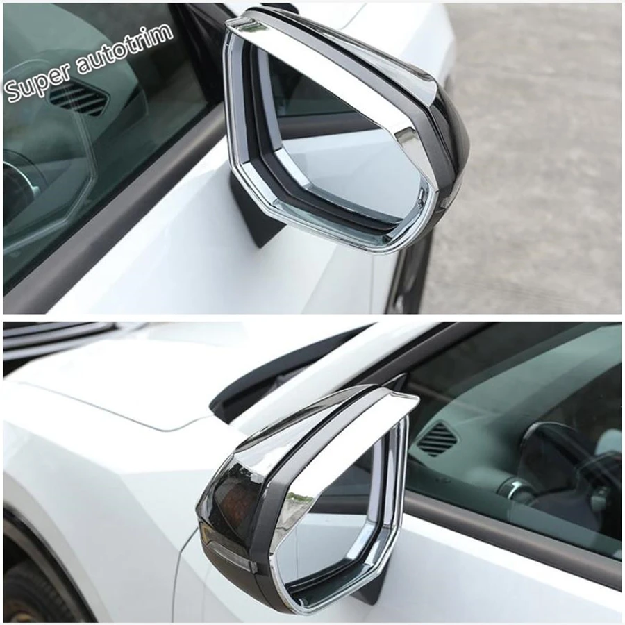 

Lapetus Door Rearview Mirror Rain Eyebrow Deflector Blades Cover Trim Accessories Exterior Fit For Audi Q2 2017 2018 2019 2020