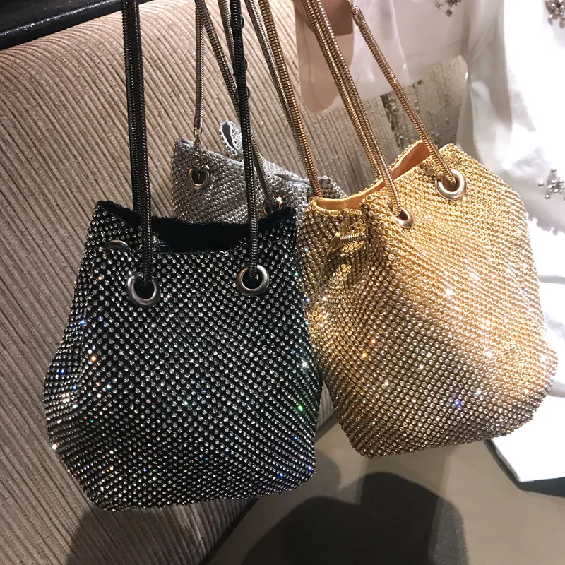 

Crossbody bucket bucket small fragrance 2020 new rhinestone mini bag