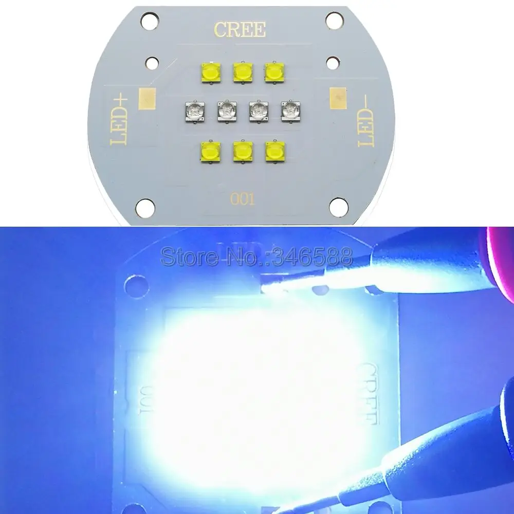 Светодиодный светильник Cree Xlamp XTE 50 Вт белый свет 6000 К (6 шт.) + ярко синий 450 нм (4