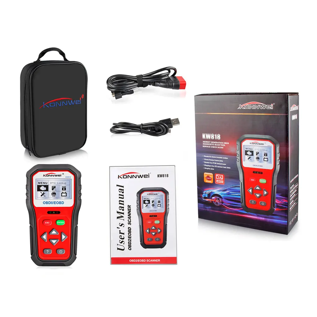 Автомобильный сканер Bartun KW818 OBDII OBD2 автомобильный инструмент Vag Com автоматический