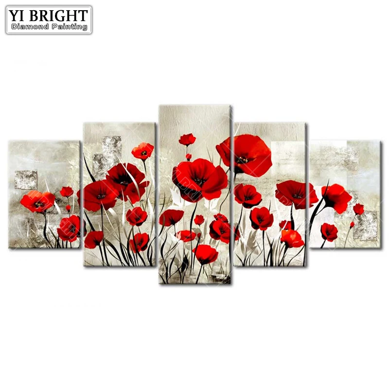 

5d Diy Full Square Diamond Painting Beauty Flowers Multi-Picture Combination 5d Embroidery Cross Stitch Mosaic Decor Home Decor