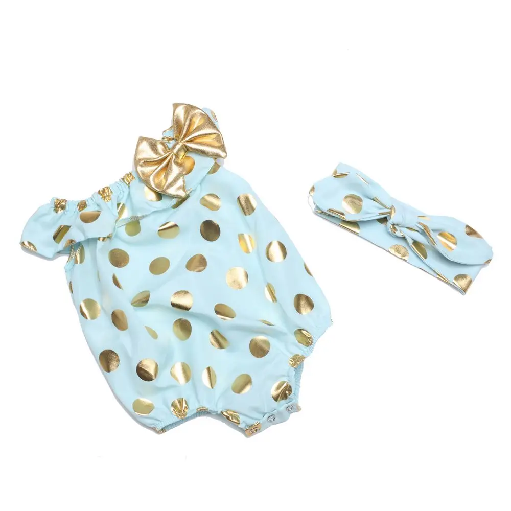 Мятный Детский комбинезон в горошек для девочек костюм Аква с оборками маленьких