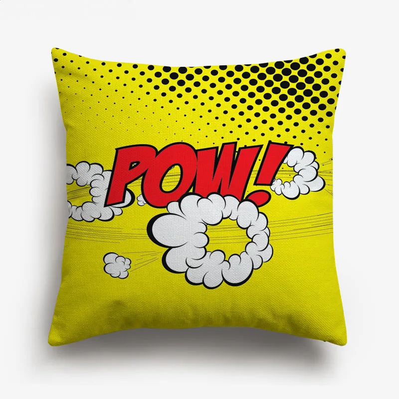 Американская Поп художественная Подушка Чехол POW Pop BOOM камера красная подушка с рисунком «губы» Чехлы Декоративные Льняные Наволочки Чехол для украшения спальни