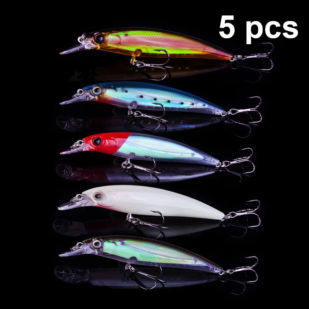 5 шт./лот QXO Minnow рыболовные приманки CrankbaitIce море все товары для рыбалки воблеры