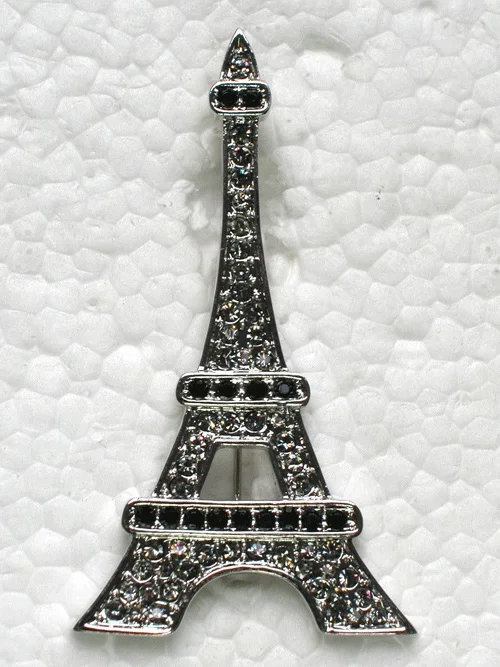 

Black Rhinestone Eiffel Tower Pin brooches Pendant C326 H