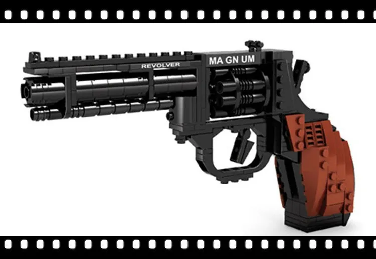 Ausini p22511 Револьвер пистолет Мощность оружия Модель 1:1 3D модель кирпич Building Block