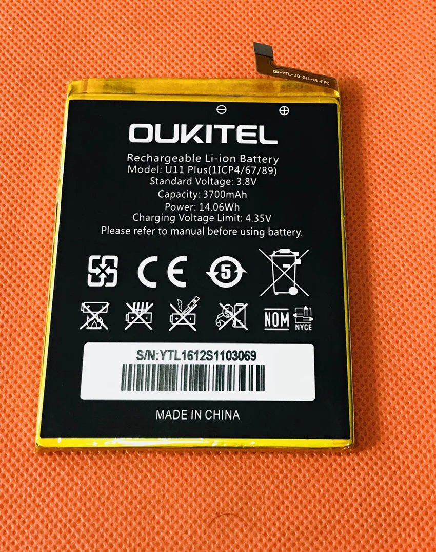 Оригинальный аккумулятор 3700 мАч Batterij Bateria для Oukitel U11 Plus MTK6750T Octa Core 5 7 &quotFHD|batteries