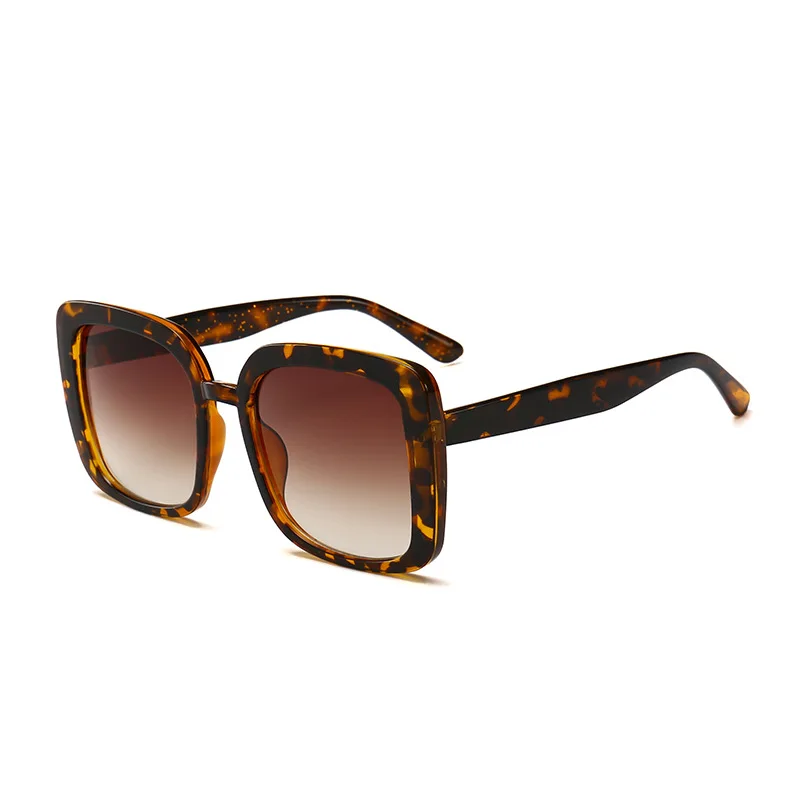 Oversize Square Sunglasses Women 2018 New Brand Designer Flat Top Eyewear Black Leopard Sun Glasses Men UV400 NX | Аксессуары для