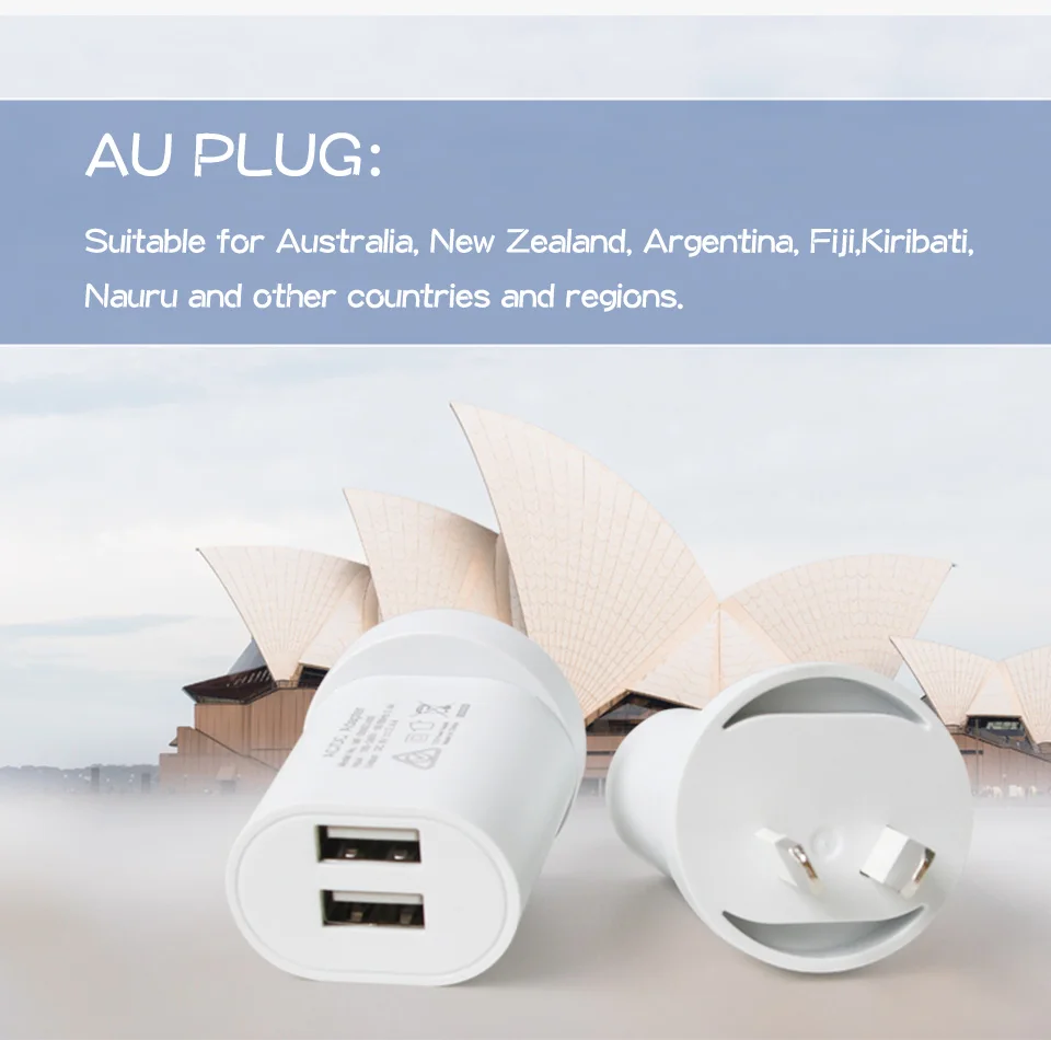 1 шт. AU адаптер Plug 5V2. 4A зарядное устройство для мобильного телефона Dual USB интерфейс AC/DC путешествия в Австралия Новая Зеландия