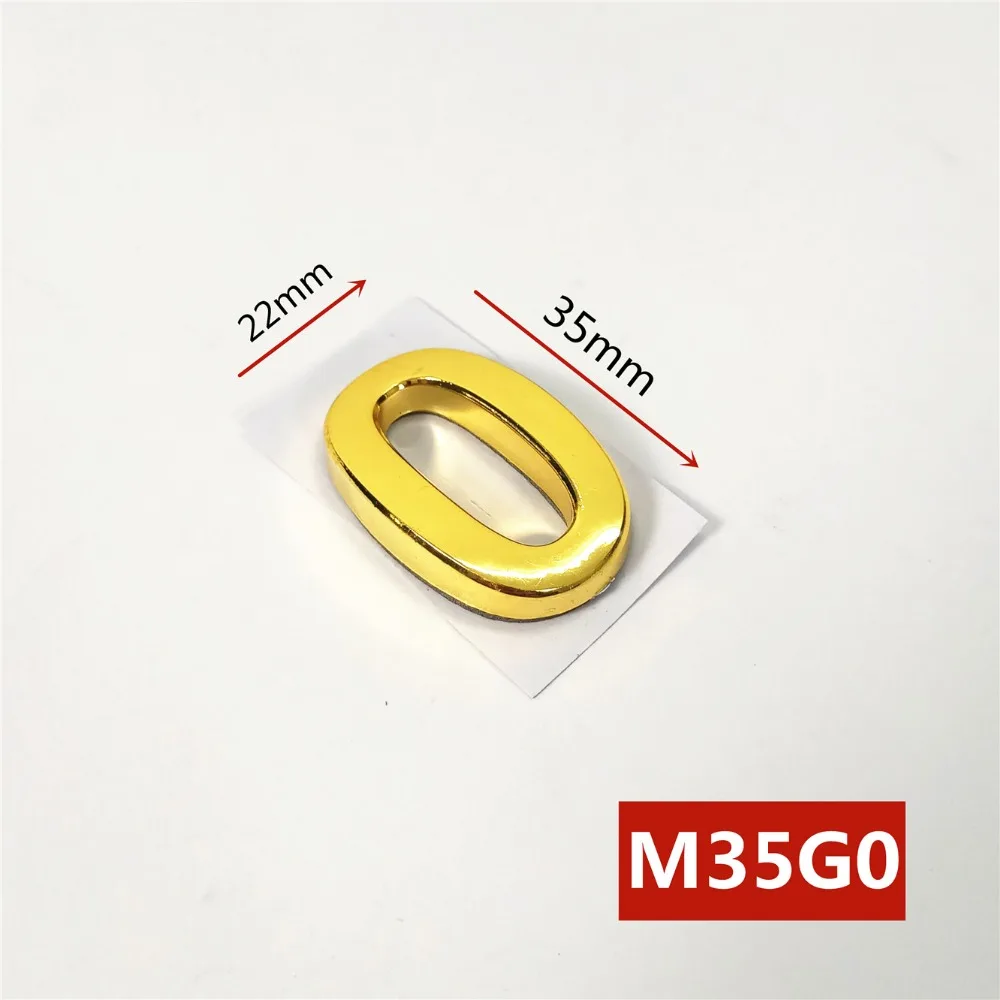 35 мм x 22 мм ABS пластиковая дверная пластина цифра золотой цвет самоклеющиеся 0-9 номера двери индивидуальные дом Адрес знак# M35G