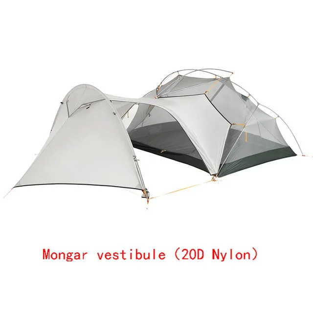 One Grey Vestibule Naturehike Mongar 3 сезон Сверхлегкий Открытый Палатка 20D силиконовый нейлоновый тканевый двухслойный водонепроницаемый тент для 2 человек - Цвет: One Grey Vestibule
