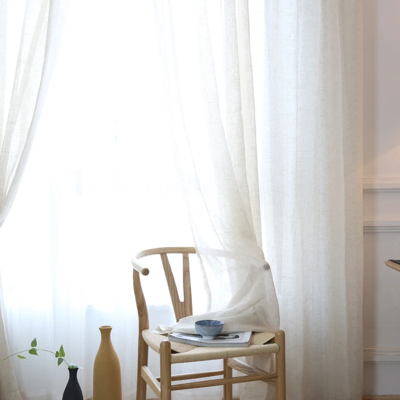 Новые Элегантные Современные однотонные шторы из искусственного льна для