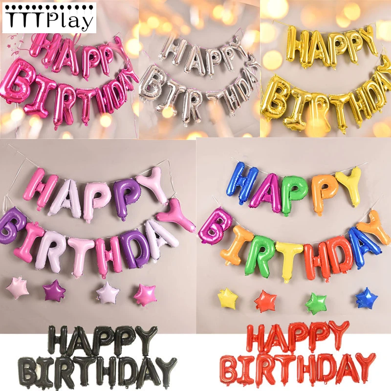 

Happy Birthday Balloon Air Letters Alphabe Ramadan Foil Balloons Kids Toy Wedding Party Birthday Helium Globos Party Balloons