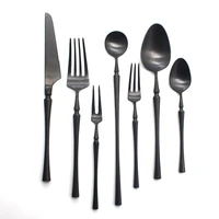 black cutlery set 304 stainless steel butter knife dessert fork spoons western dinnerware tableware set kitchen accessories