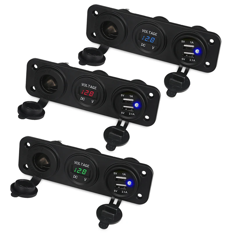 12V автомобильное зарядное устройство для телефона 5V 4.2A Dual USB Автомобильное зарядное устройство с вольтметром светодиодный дисплей Розетка для автомобильного прикуривателя адаптер