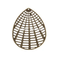 wholesale best quality 30 pcs bronze tone filigree oval connector embellishments findings 60x43mmw04910