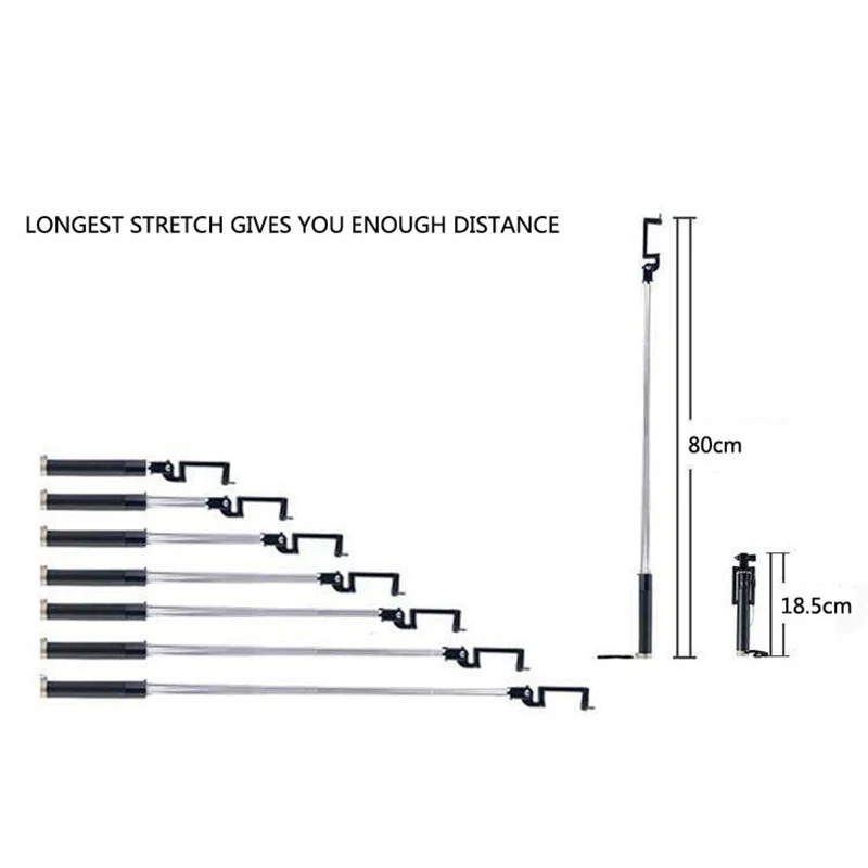 Проводная селфи-палка 4 в 1 штатив-монопод + макро объектив рыбий глаз для Huawei Xiaomi LG