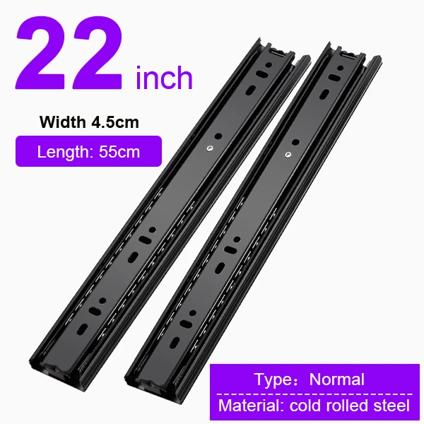 22 Inch (550mm) Выдвижная направляющая для выдвижных ящиков 4-24 дюйма шарикоподшипник три раза полная Расширенная мебельная фурнитура - Цвет: 22 Inch (550mm)