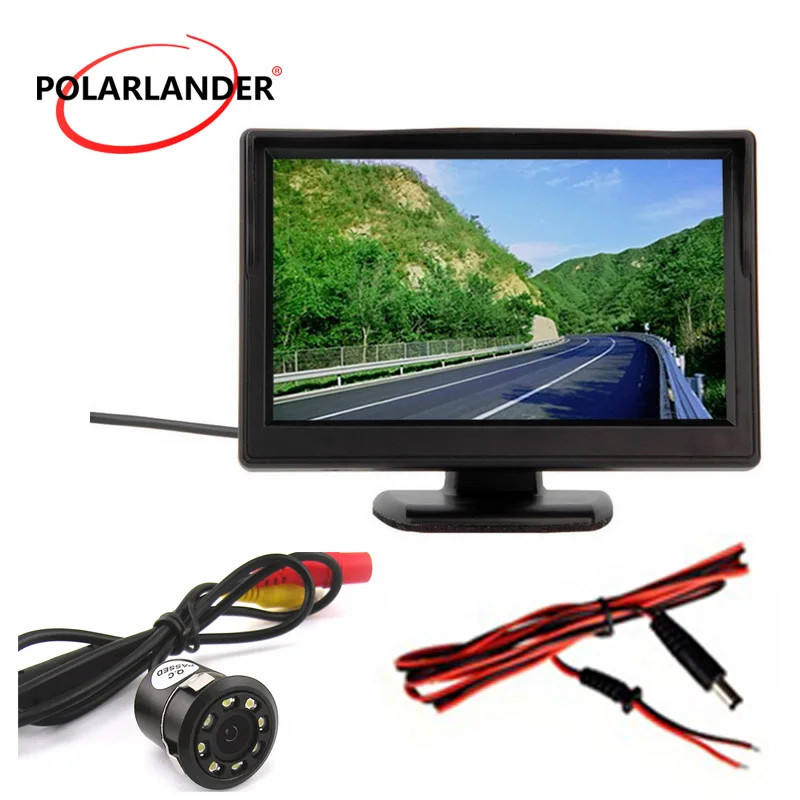 5 Inch TFT Screen With Lamp 18.5mm LED Plug-In Rear Camera Reversing Parking Monitor Back-up HD Desktop Display | Автомобили и