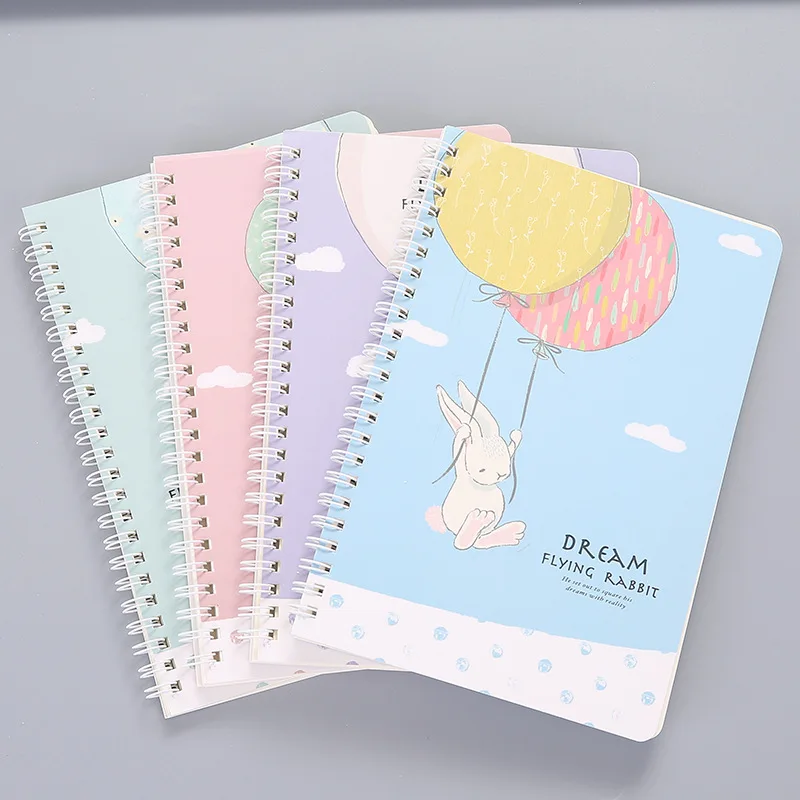 C 4 шт А5 спиральный блокнот бумажный кавайный планировщик Bullet Journal Agenda школьный дневник записная книжка путешественники милый мультяшный блокнот Notbook - Цвет: C