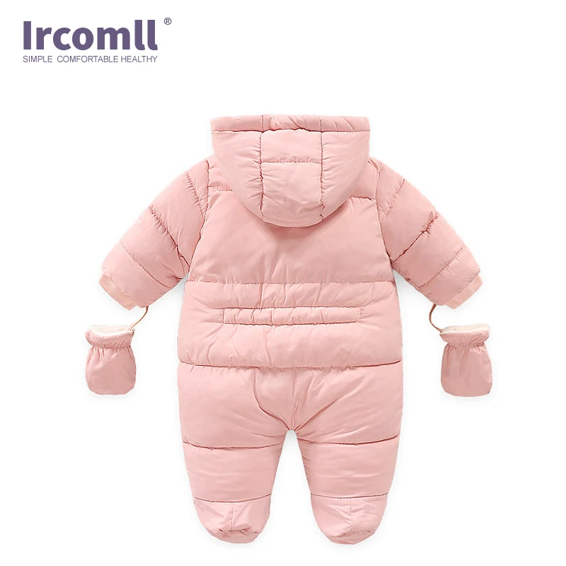 Ircomll/теплый комбинезон для малышей; хлопковые пуховые комбинезоны с капюшоном; флисовые комбинезоны для мальчиков и девочек; сезон осень-зима; Верхняя одежда для детей