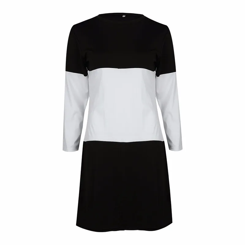 BEFORW модное лоскутное платье для женщин 2018 осень зима О образный вырез с длинным