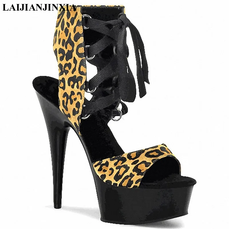 

LAIJIANJINXIA New Woman Sandal Shoes Women Sandals Shoes 15cm High Heels Sandaletten Sandals Women Summer Platform Pumps