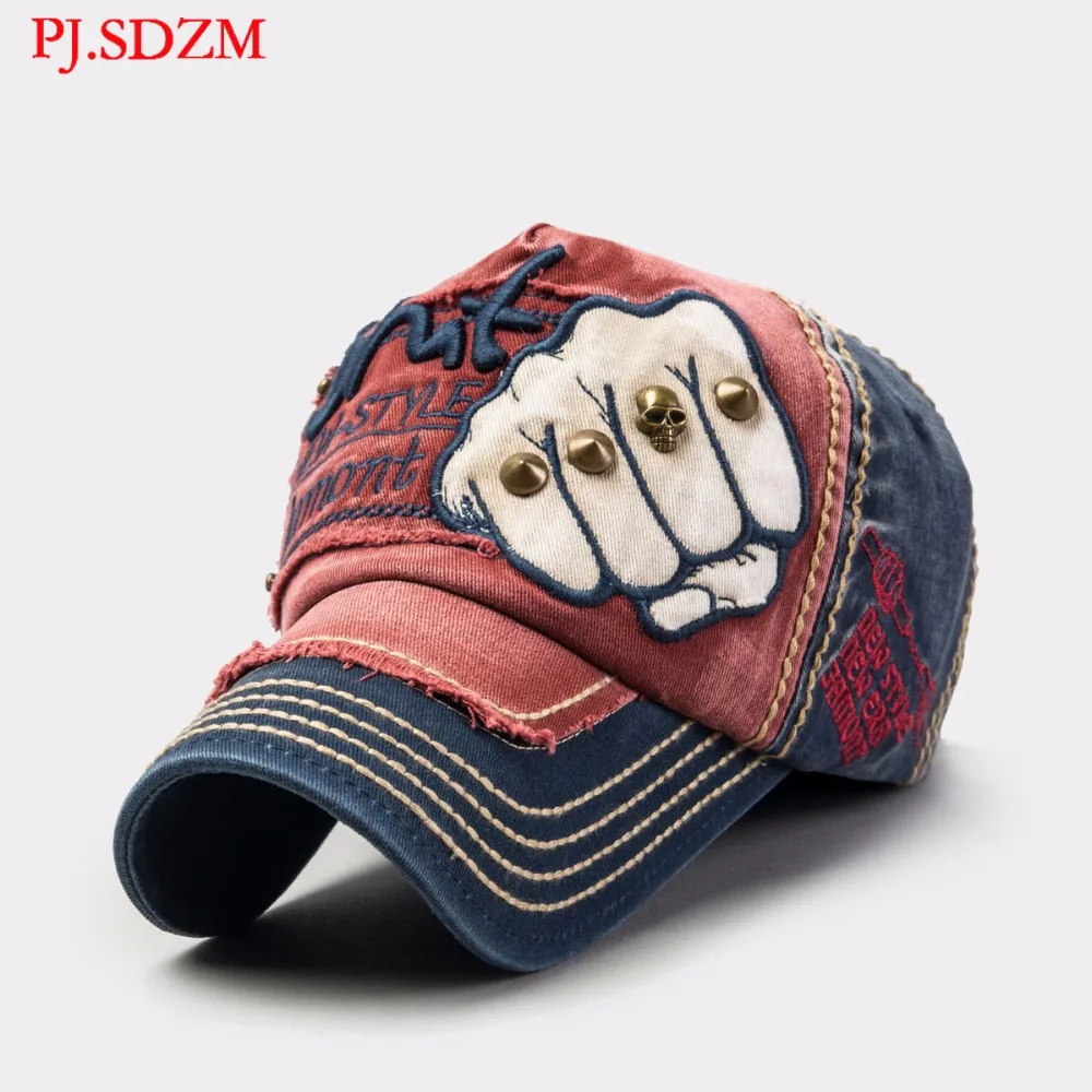 

PJ.SDZM британская Студенческая бейсбольная кепка, Корейская версия, модная мужская бейсбольная кепка для отдыха, дизайнерские кепки с заклеп...