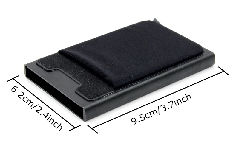 BONAMIE Hot! Credit Card Holder Case Aluminum Wallet With Elasticity Back Pocket RFID Thin Metal Wallet Business ID Card Holder
