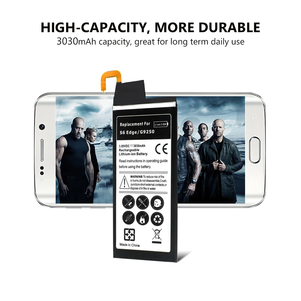 Смартфон 3 85 mAh 3030 V литий ионная аккумуляторная батарея для Samsung Galaxy S6 край G9250 G925V