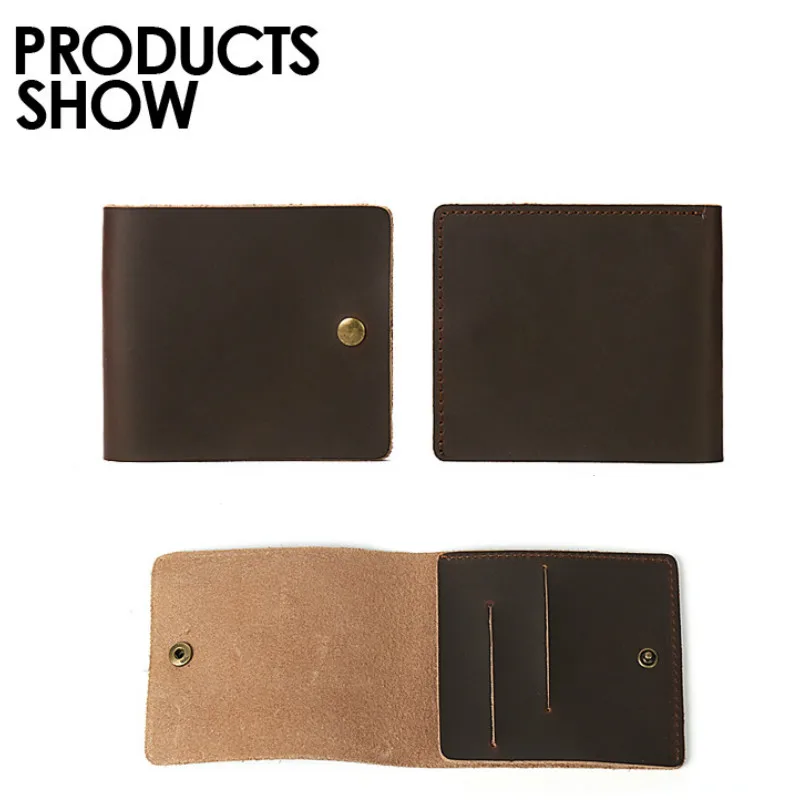 Женский и мужской кошелек из натуральной коровьей кожи тонкий мини в два