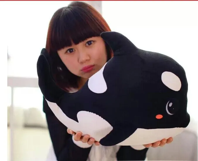 Большой прекрасный плюшевый игрушечный Дельфин черный дельфин высокого