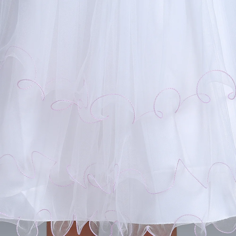 Платье принцессы с цветочным узором для девочек детская одежда праздничные