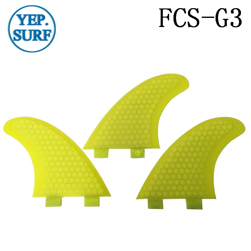 Плавники для серфинга FCS размер G3 сотовые плавники из стекловолокна желтого