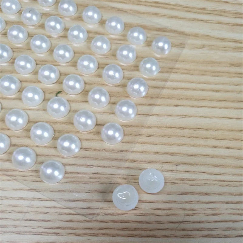 63 шт./лот белый искусственный жемчуг акриловый самоклеющийся стикер мобильный