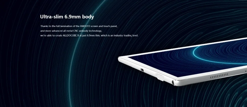 ALLDOCUBE X Super AMOLED Screen 6.9mm Ultra Slim Body 10.5" 2K 2560*1600 Android 8.1 4GB RAM 64GB ROM Tablet PC Fingerprint 8MP