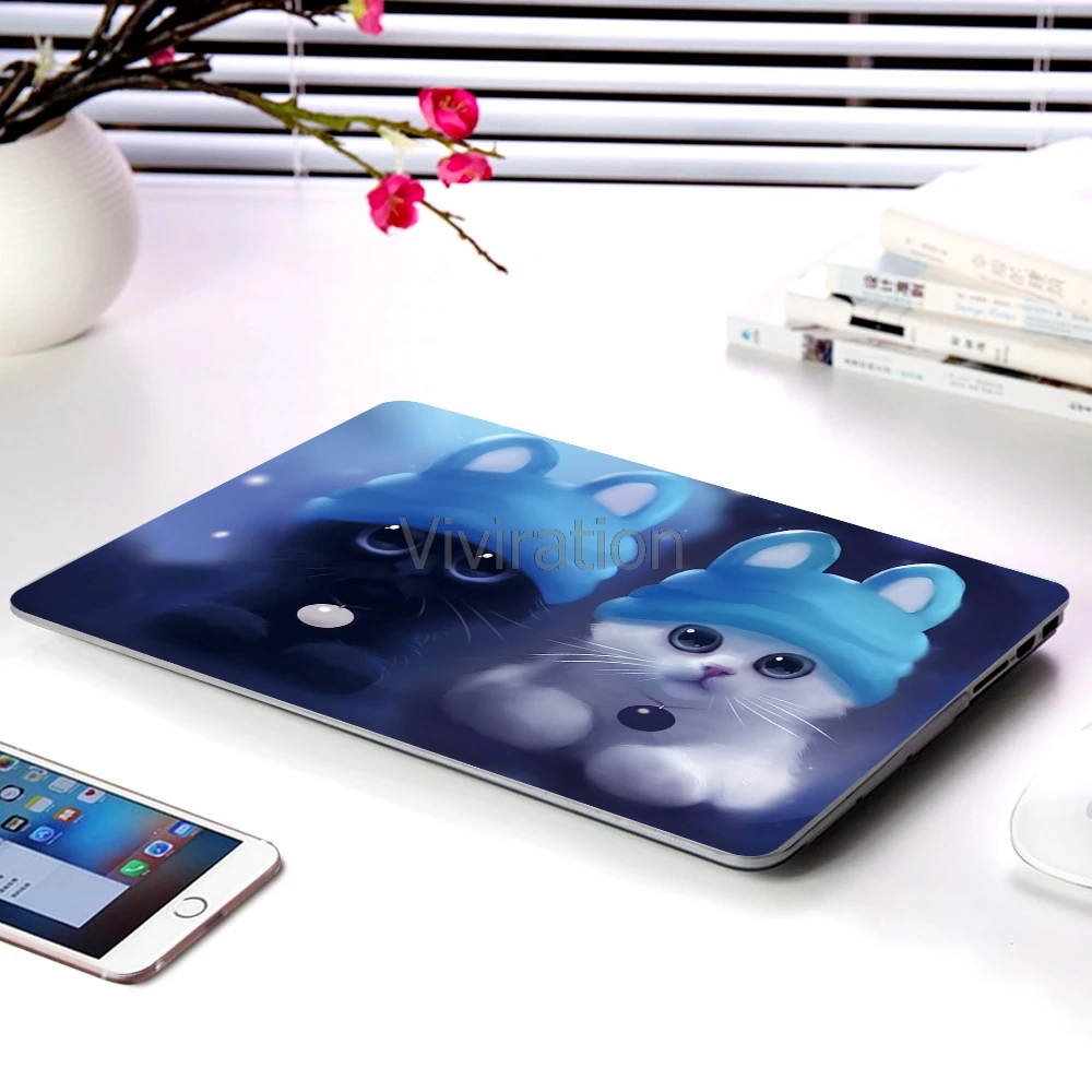 Viviration Твердый чехол с милым котом для MacBook Air 11,6 13 Pro 13,3 15 15,4 жесткий защитный чехол из ПВХ