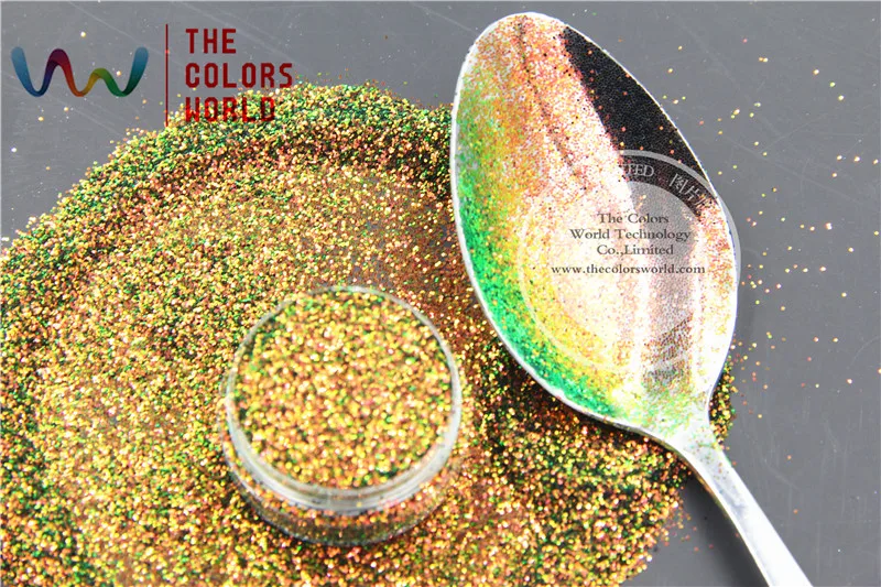 TCR404 Хамелеон блестящий красный золотой с зеленым блеском шестиугольной формы 0 4