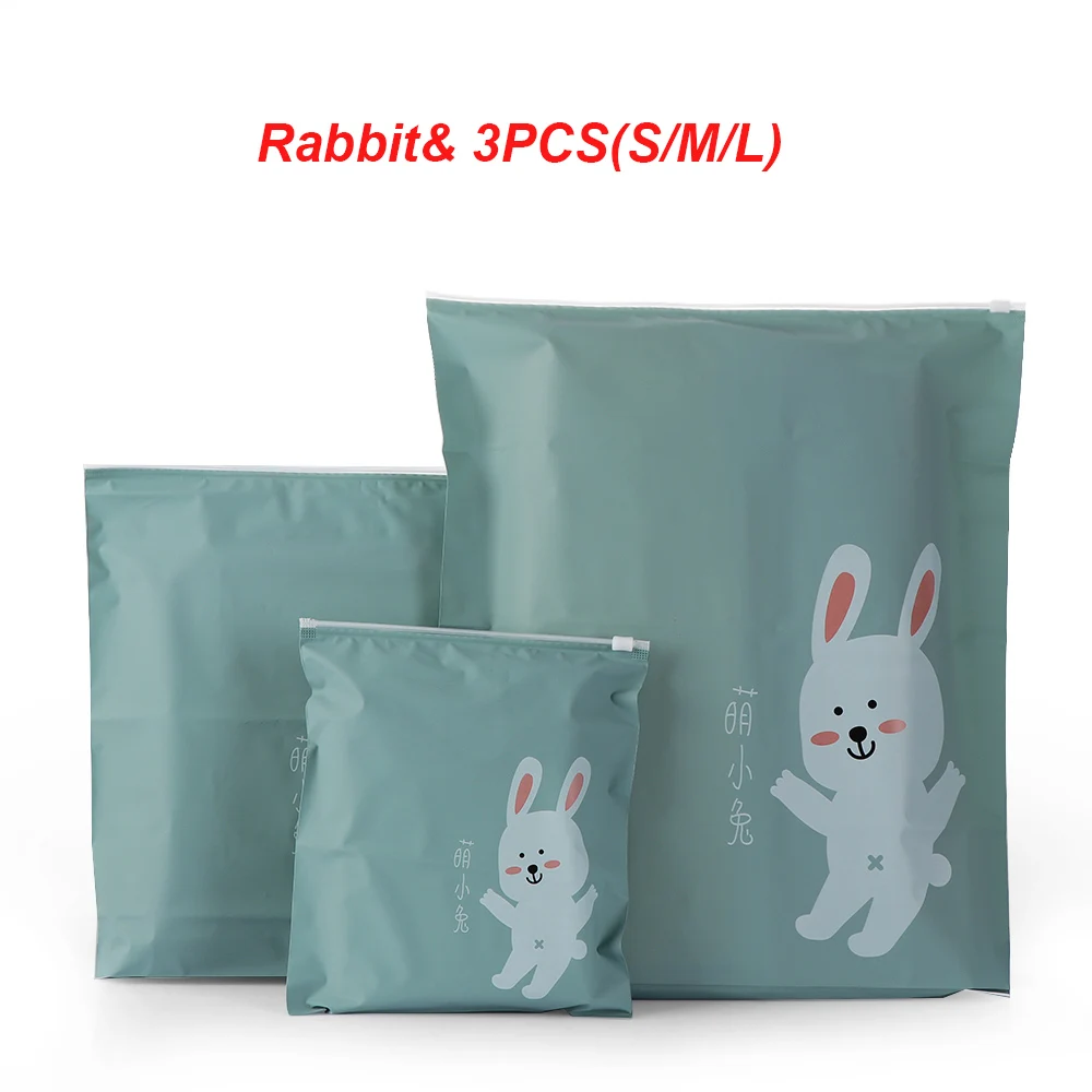 Rabbit Set Новинка, дорожная сумка, переносная сумка для хранения, с принтом милых животных, водонепроницаемая обувь, шкаф для одежды, нижнее белье, сумка для хранения - Цвет: Rabbit Set