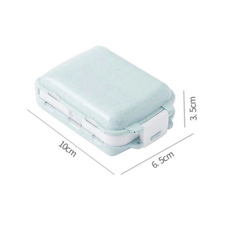 GOONBQ 1 pc Pill Storage Box Wheat Straw Portable Travel Case Medicine Holder Organizer Container | Дом и сад
