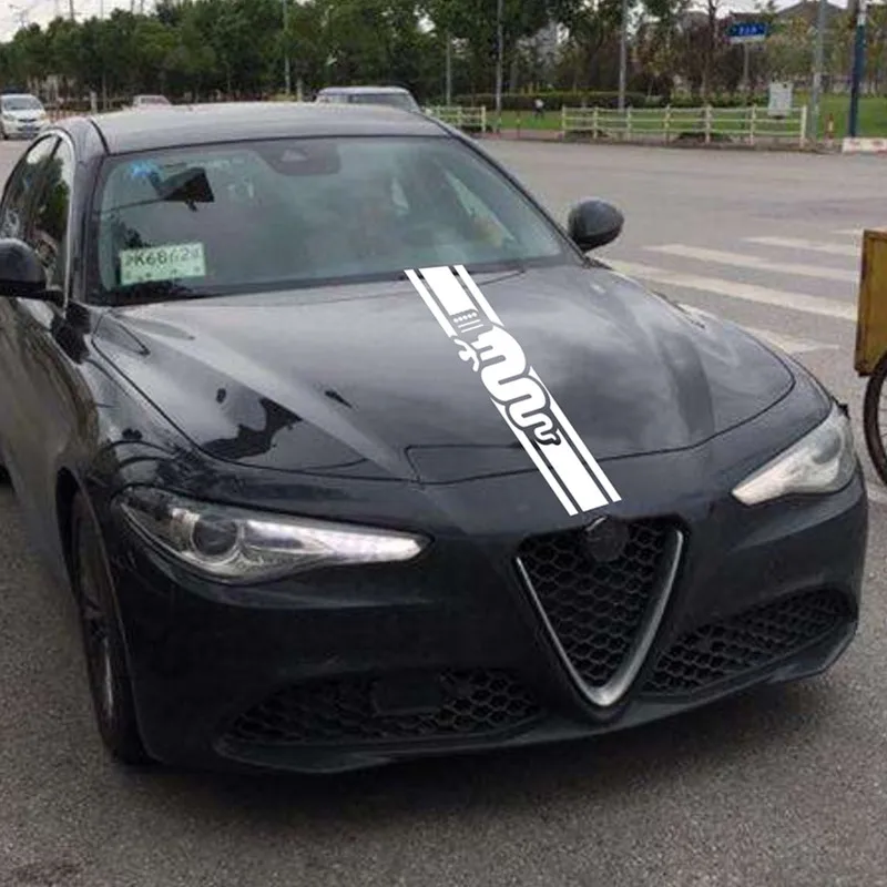 1 шт. Новинка для Alfa Romeo капота гоночные полосы графические наклейки MiTo 147 156 159 166