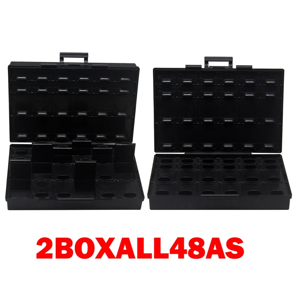 2BOXALL48AS AideTek ESD Safe SMD хранилище ic Box W/144 бункеров анти-статики smt-коробка Организатор транзистор диод пластик toolbox Малый 2 BOXALLAS - Цвет: 2BOXALL48AS