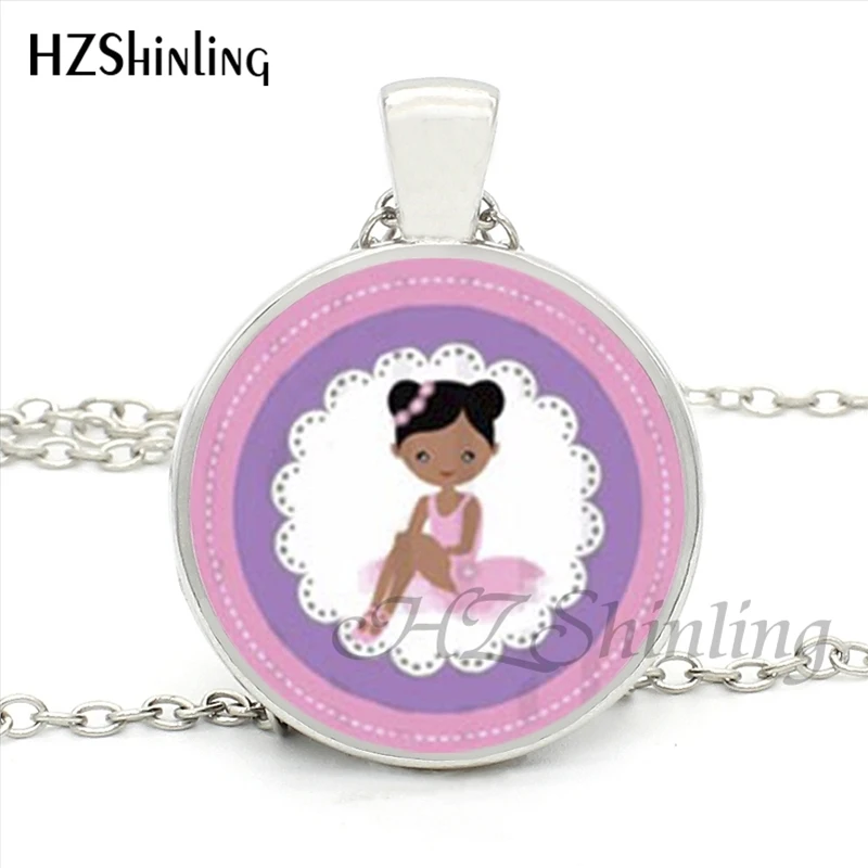HZShinling HZ1-MINI-0043 Новинка, балерина, девушка, ожерелье, стеклянный кабошон ручной работы, танцующая девушка, цепочка, ожерелье для женщин