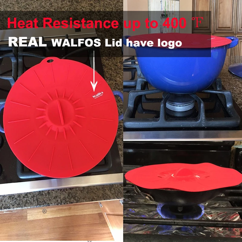 Силиконовая крышка WALFOS для тарелок кастрюль в форме цветка пробка от протекания