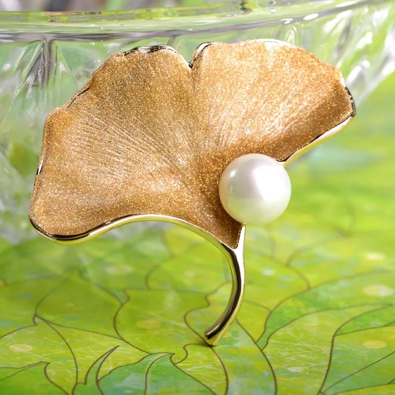 Красивая Брошь Имитация Ювелирные Изделия Перлы Изысканные Золотой Порошок Ору