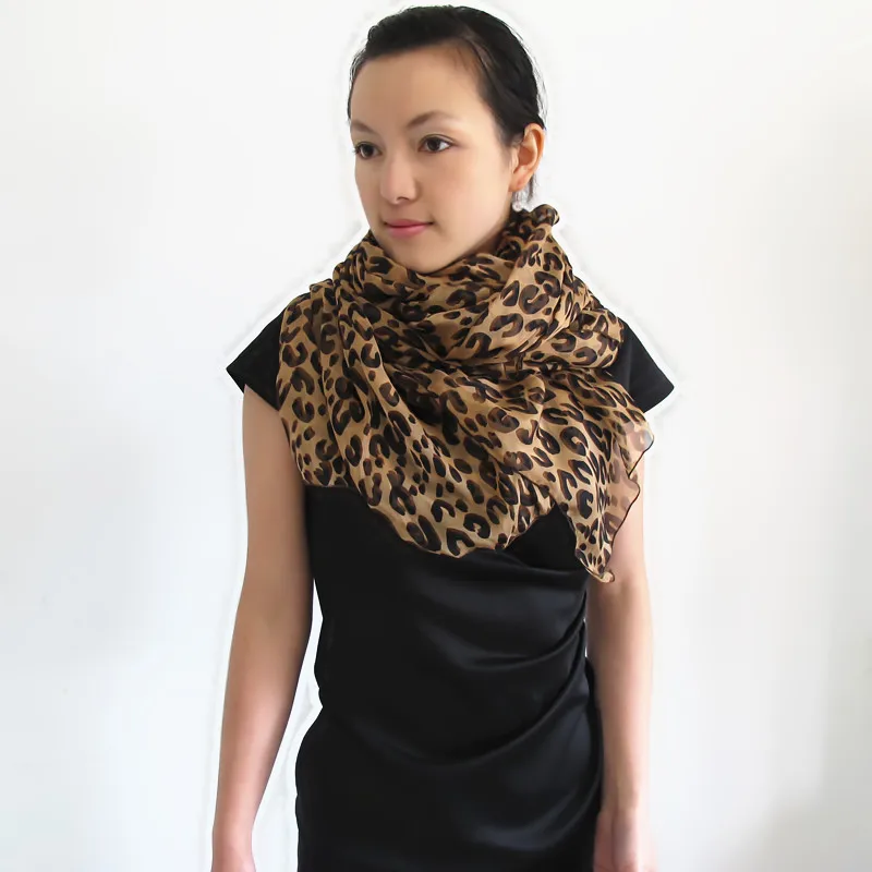 Модный шарф с леопардовым принтом женский роскошный дизайнерский брендовый