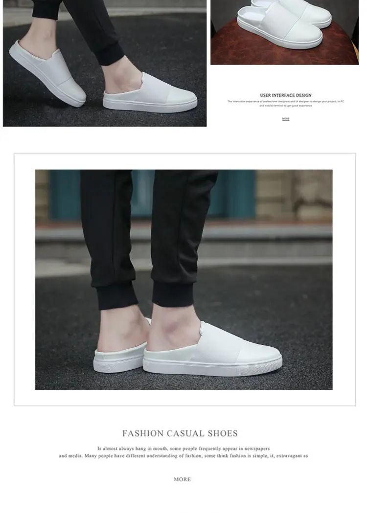EXCARGO mules; мужские шлепанцы без шнуровки; коллекция года; белые парусиновые кроссовки для мужчин; тапочки с закрытым носком; летние туфли на плоской подошве для мужчин