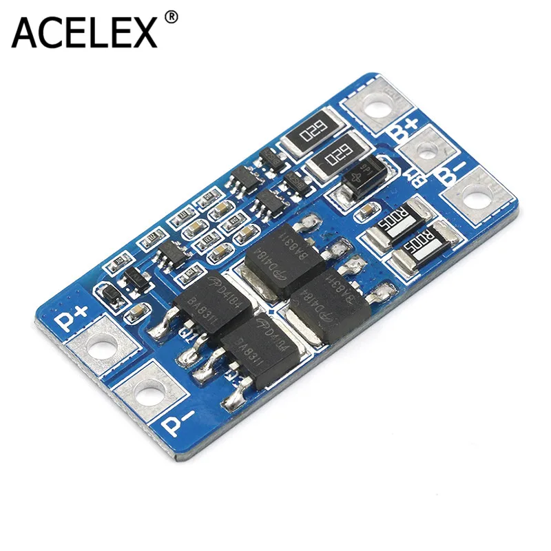 2S 10A 8,4 в 7,4 В 18650 литиевая Защитная плата BMS PCM PCB Li-Ion Lipo 2 ячейки с функцией баланса зарядное устройство защитный модуль
