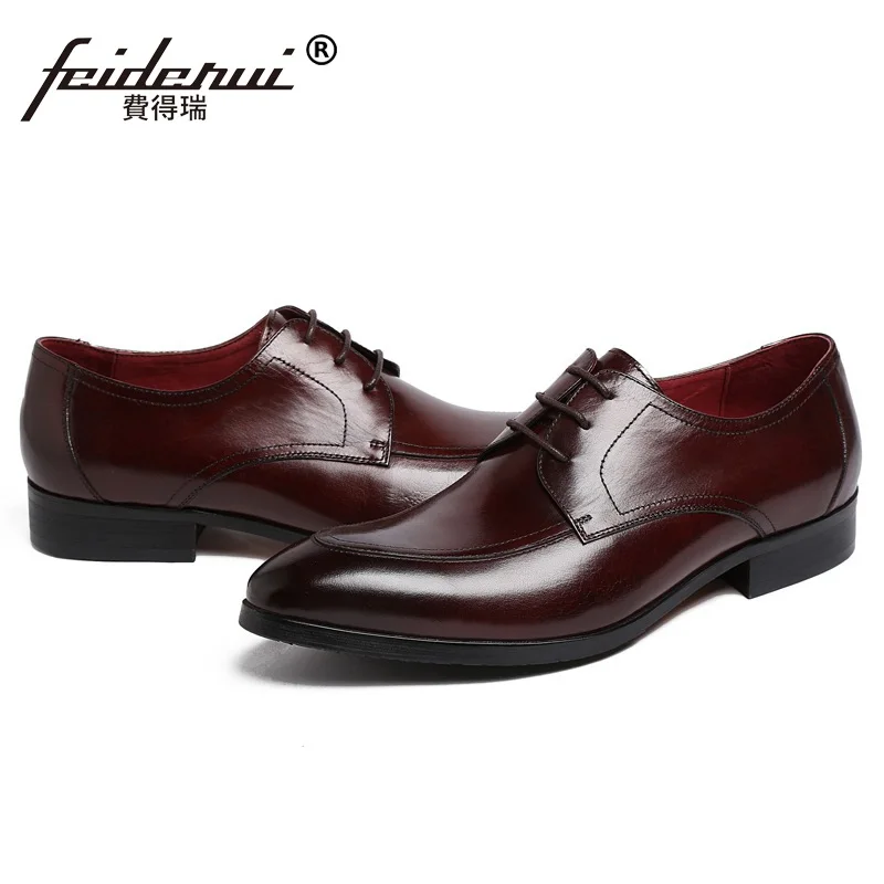 Новое поступление мужские деловые модельные туфли оксфорды из натуральной кожи