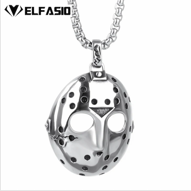 Мужское серебряное ожерелье с подвеской в виде маски Джейсона пятница 13 го цепью